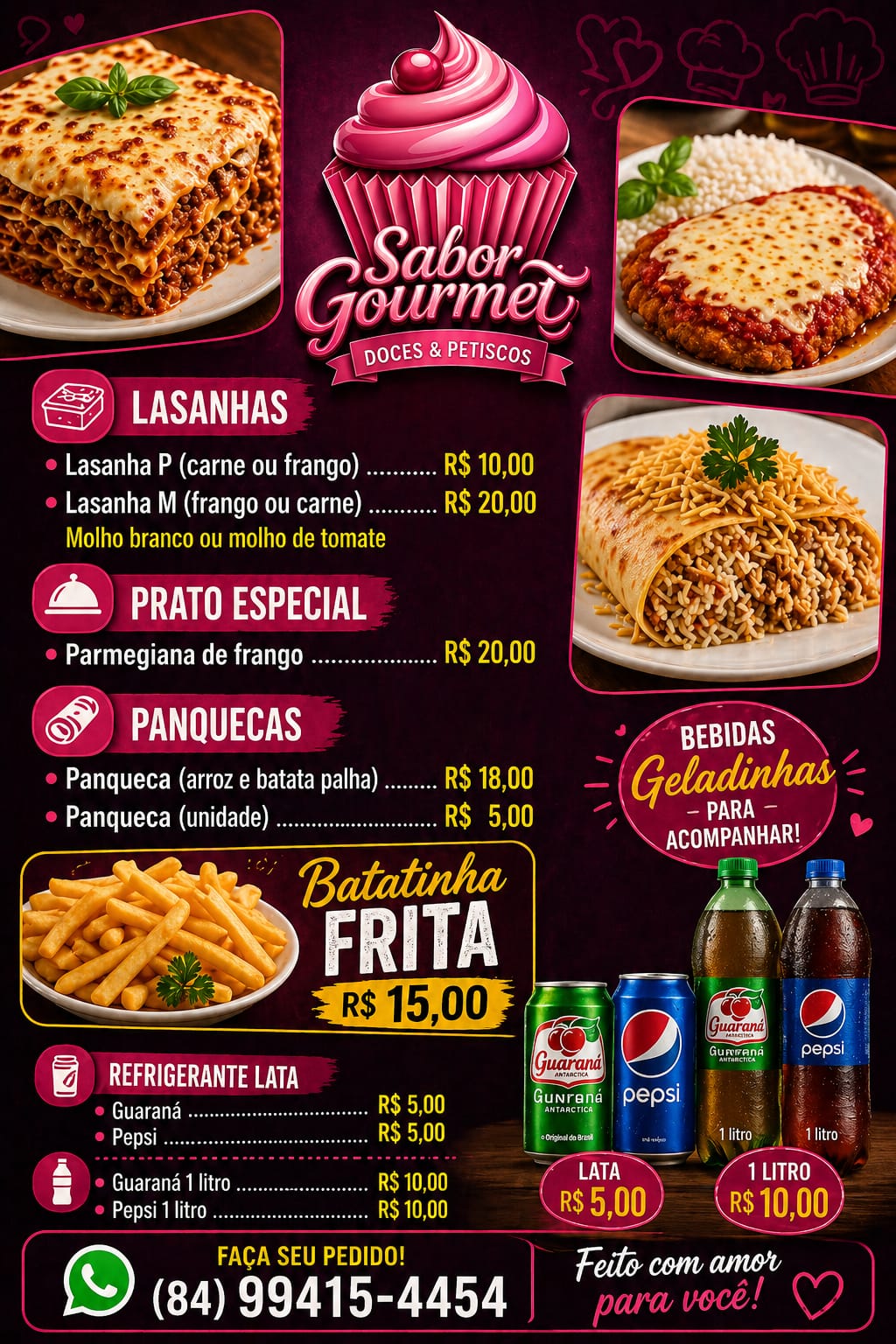 Sabor gourmet doces e petiscos