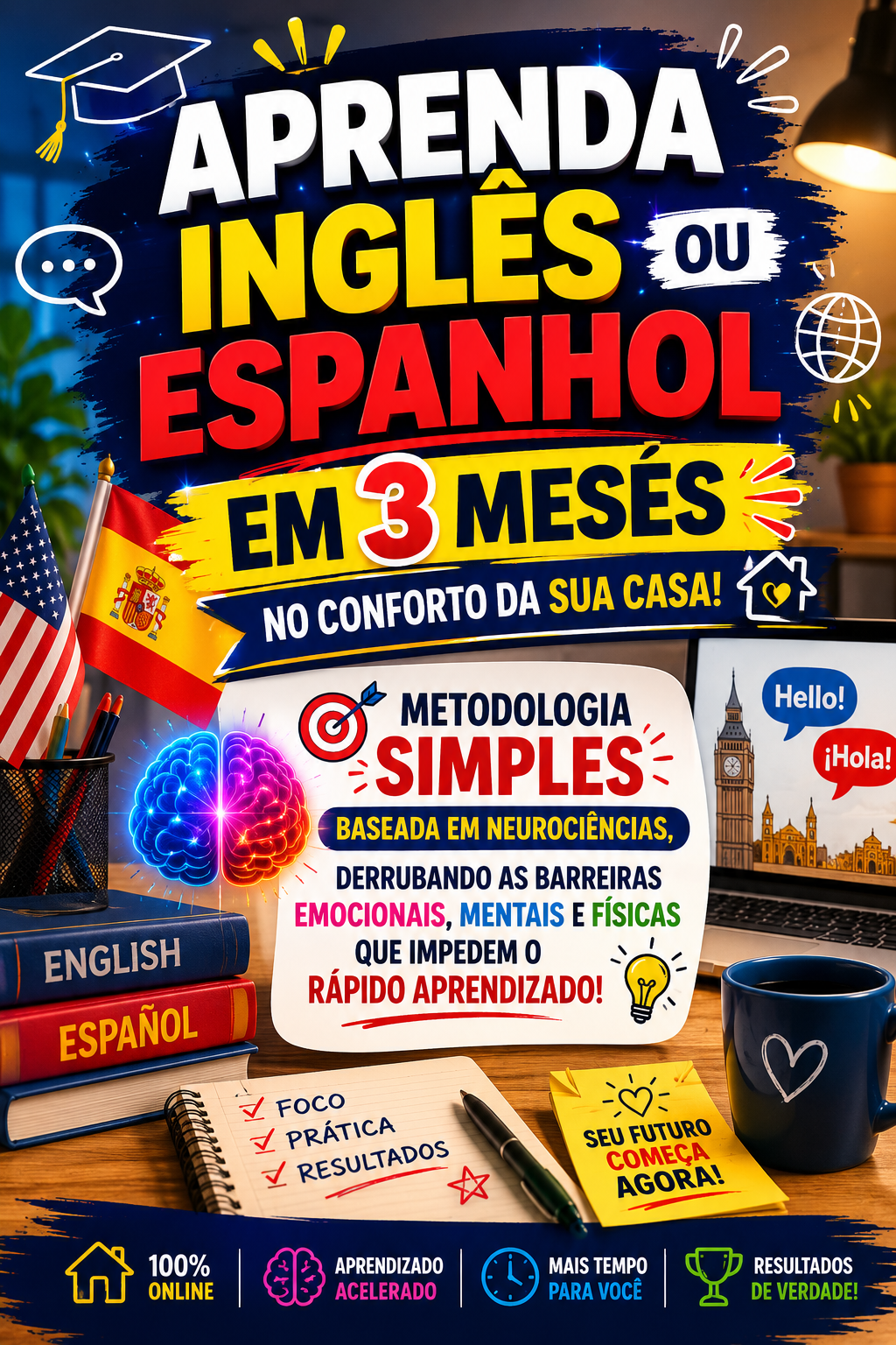 PROFESORA DE INGLÊS & ESPANHOL-on line