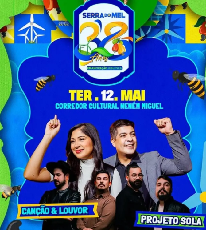 Serra do Mel celebra 38 anos de Emancipação Política com show de Canção e Louvor e Projeto Sola