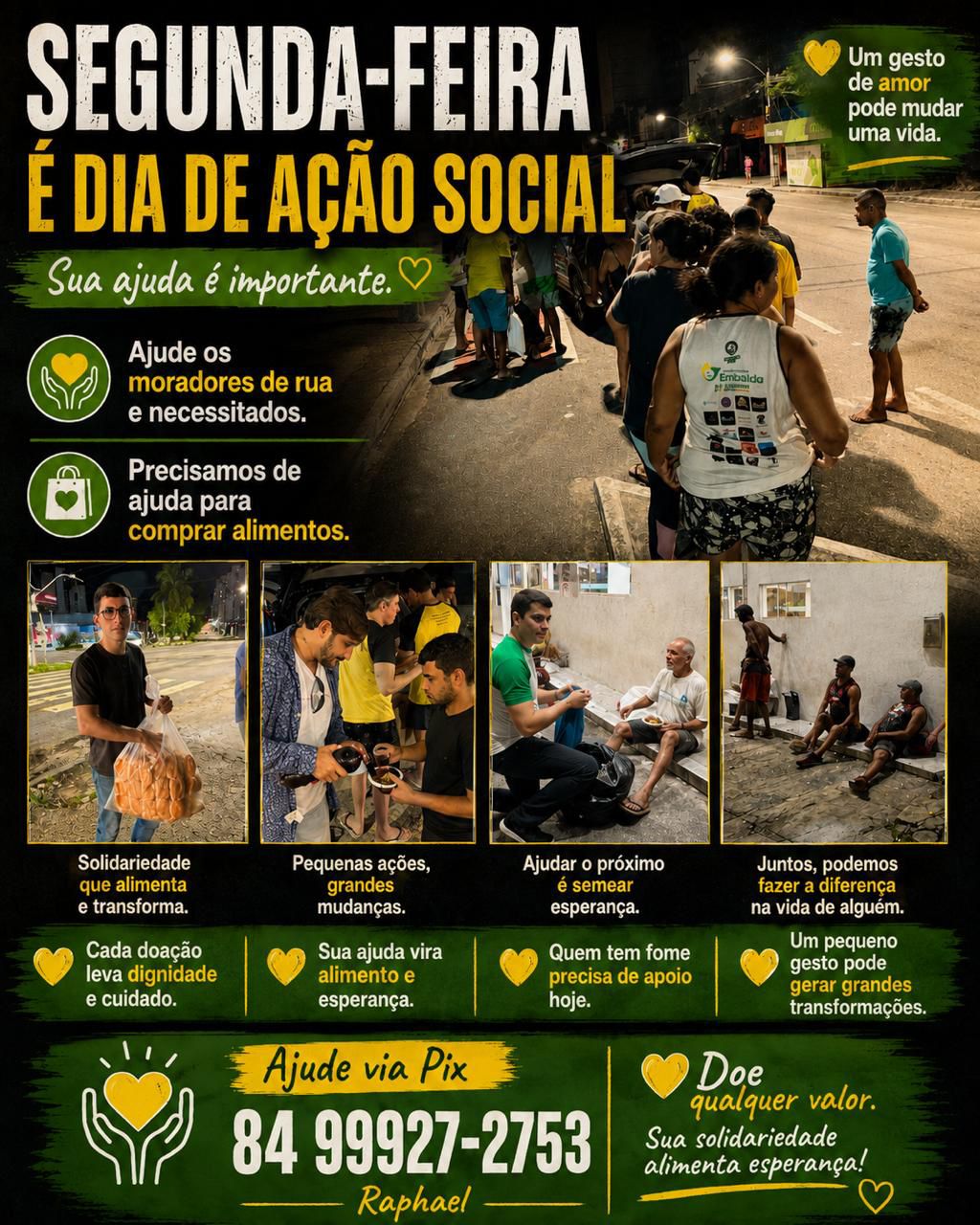 Natal RN Solidariedade na  praia do meio 